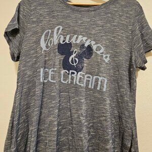 Disney Boutique Sz L Large Mickey Churros & Ice Cream Tee Shirt Disney Parks
